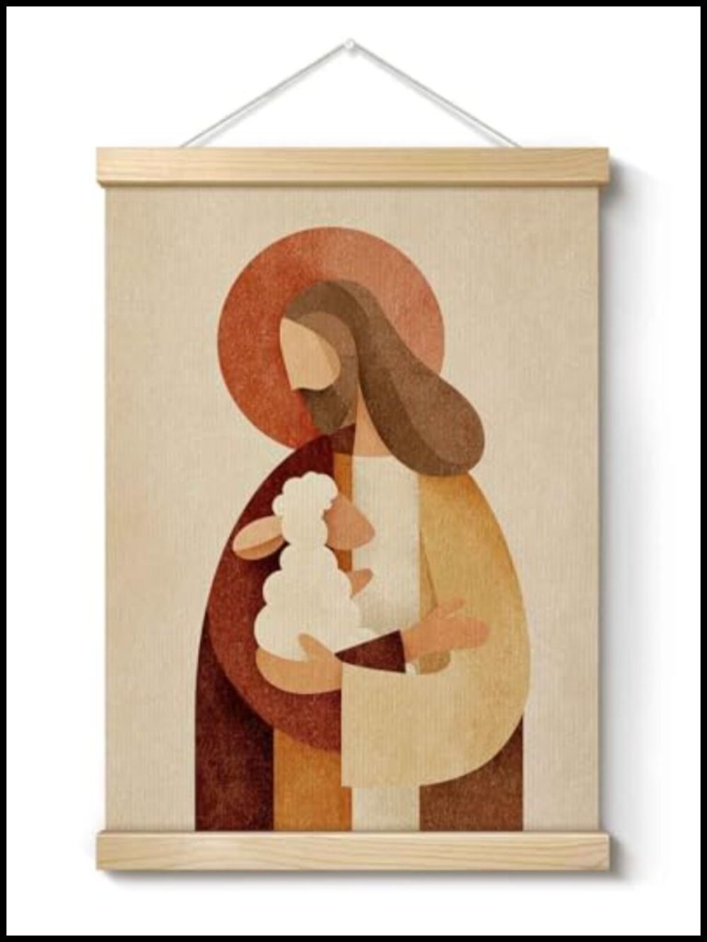 Religious Wall Decor Jesus Lamb Canvas Poster 12x16 Prayer Room